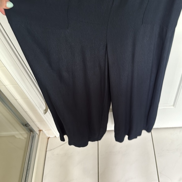 Madewell Navy Cropped Wide Leg Smocked Back Jumpsuit - Picture 6 of 9